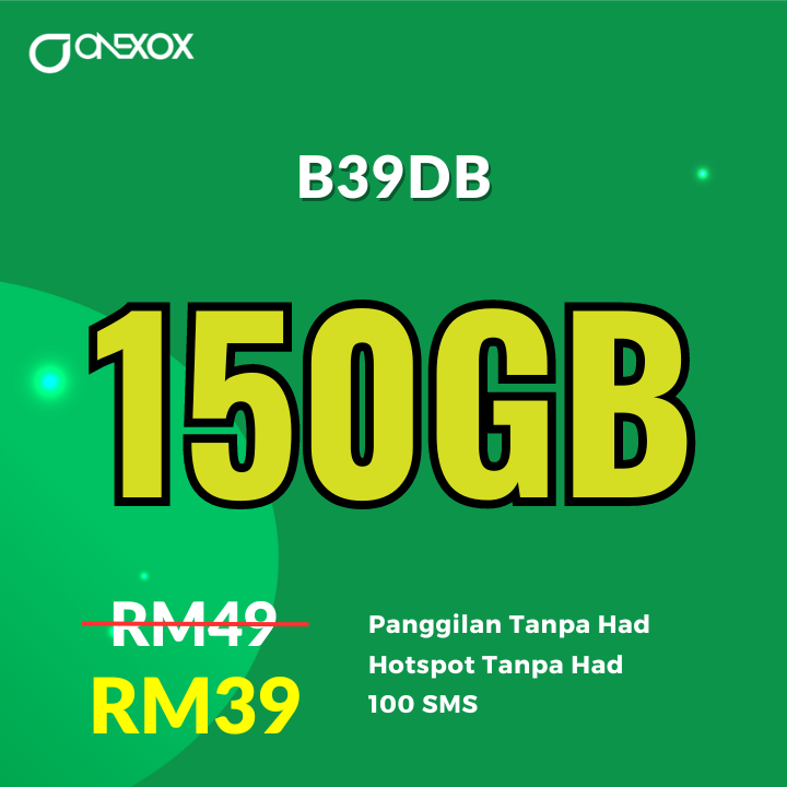 b39db 150gb xoxpostpaid plan
