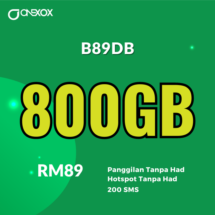 b89db xox postpaid plan 800gb